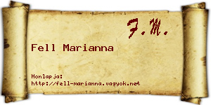 Fell Marianna névjegykártya